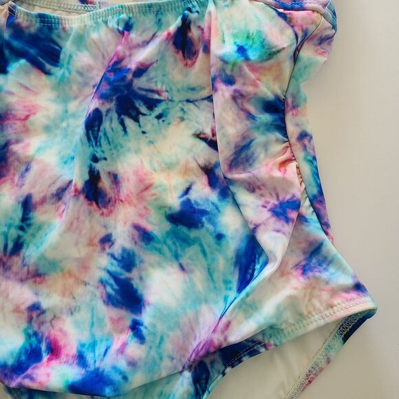 Splendid One Piece Swimsuit Tie Dye Padded Shelf Bra Tummy Control Large - Picture 4 of 10